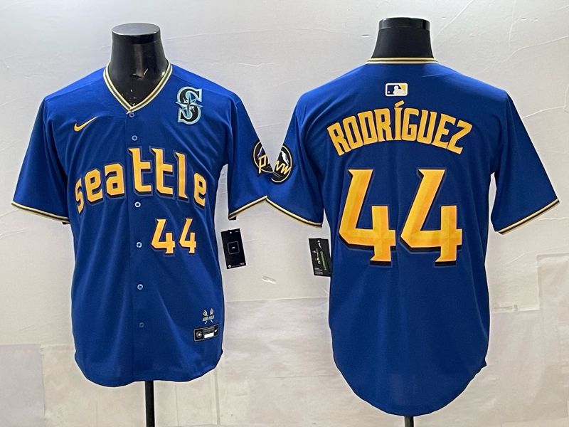 Men 2025 Seattle Mariners #44 Rodriguez Blue City Edition Nike MLB Jersey 34
